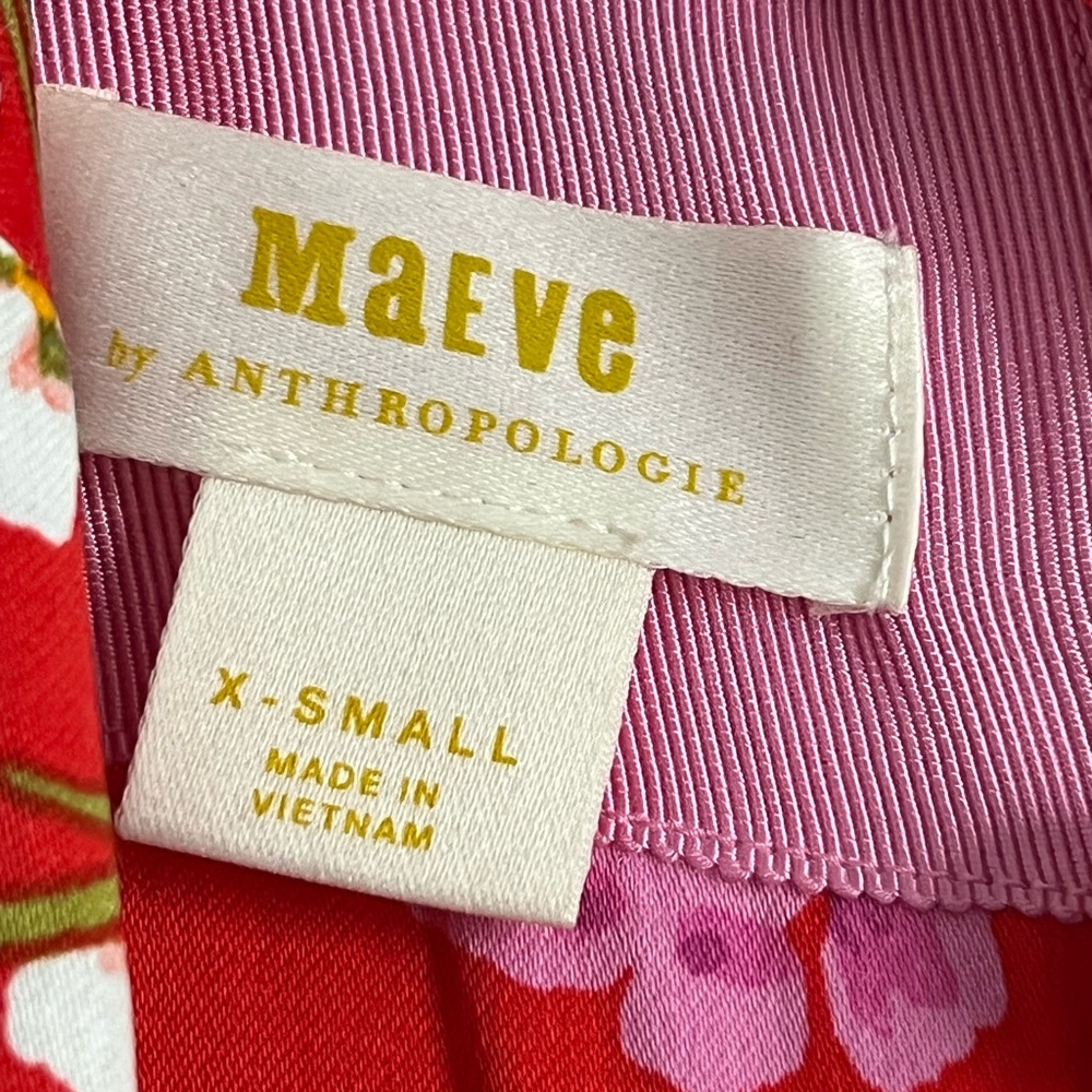 *Anthropologie* Maeve Red Floral Dress - Picture 6 of 8